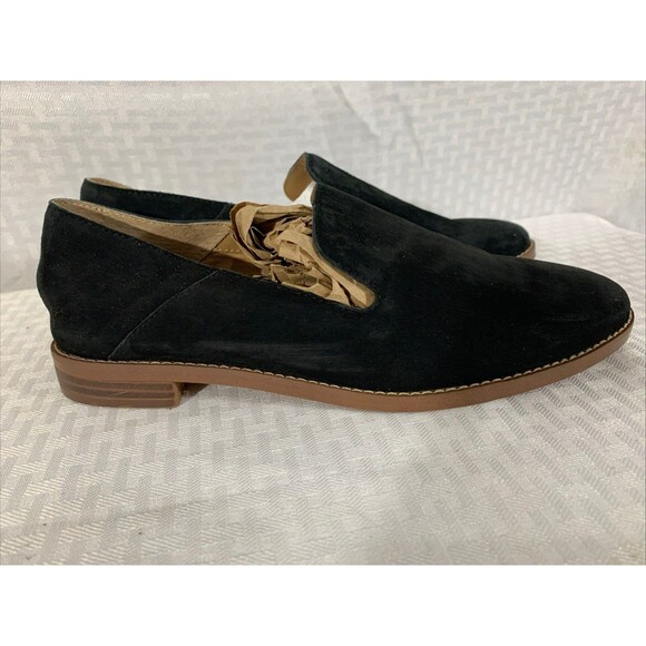 Franco Sarto Haylee Flats Womens 6.5 Black Suede Leather Loafers - Picture 7 of 7